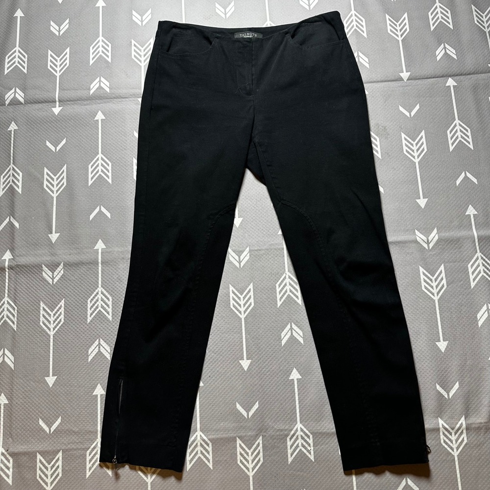 Talbots Modern Petites Black Pants‎ Size 4P Zip Hem Detail Dress Career